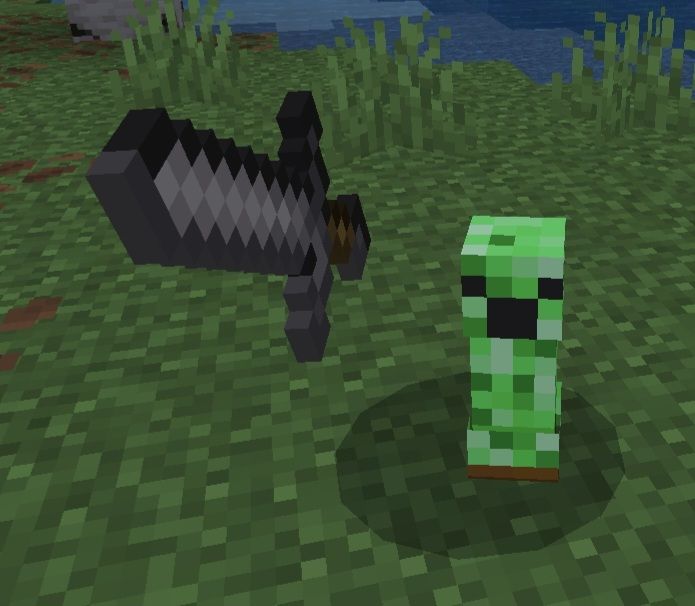 Baby creeper with a sword